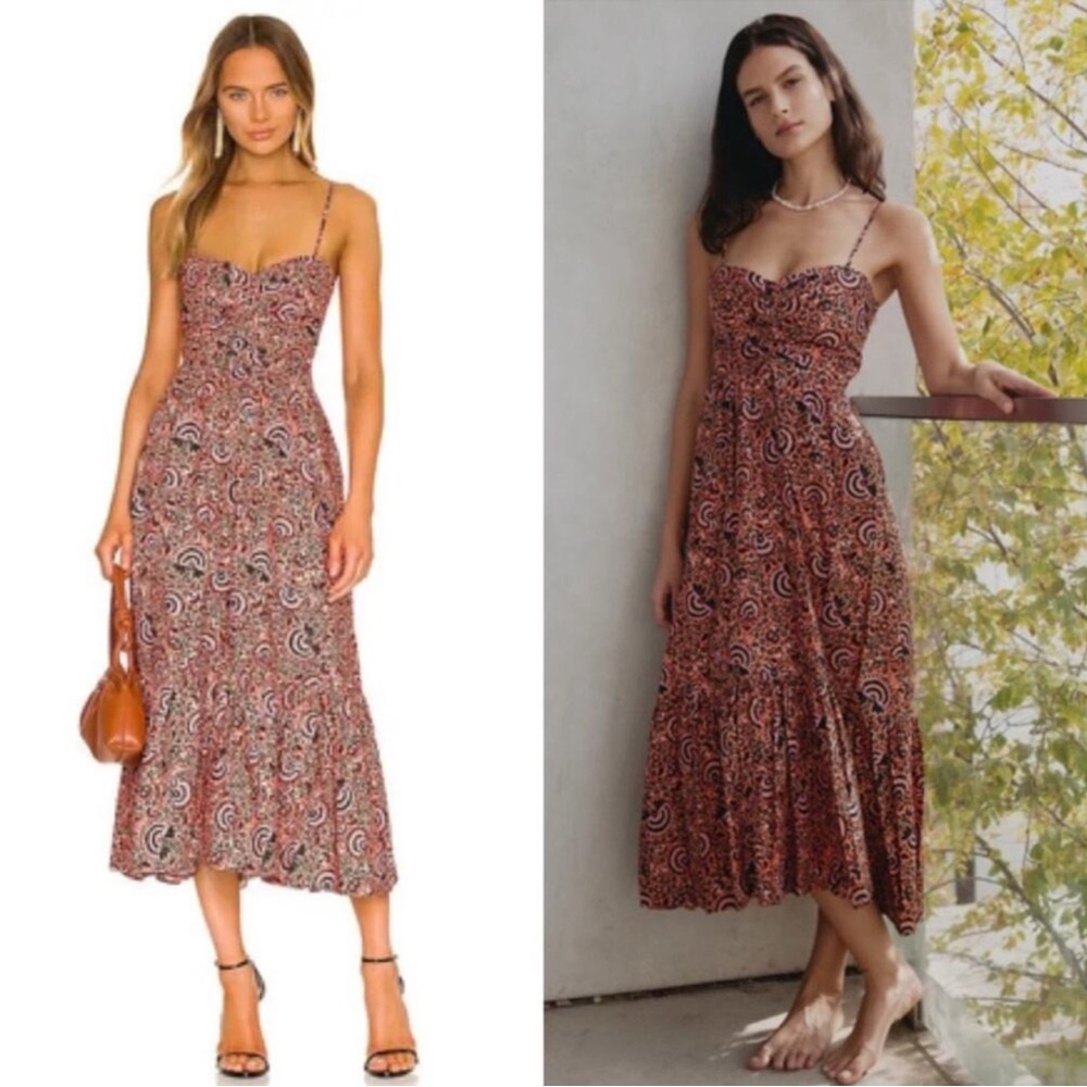 ALC Lilah Floral Multicolor Print Midi Dress Sleeveless Women's Size 00